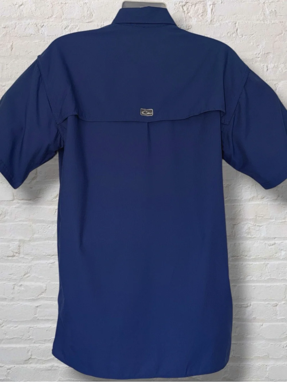 Drake Performance Fishing DPF Shirt Mens Med Blue Vented Short Sleeve Button Up - Picture 4 of 16